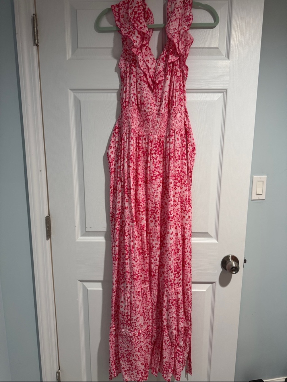 Poupette St. Barth Pink and White Floral Maxi Dress